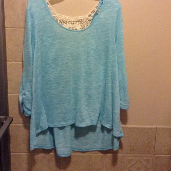 A light blue shirt