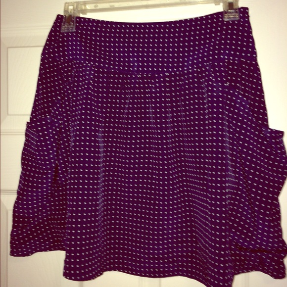 SOLD Navy skirt with white polka dots