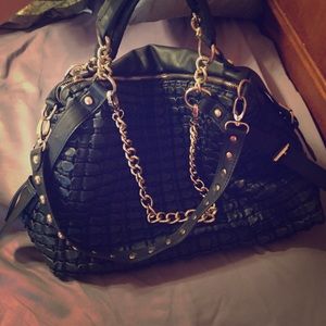 Black and gold chain purse
