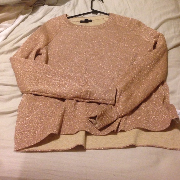 Jcrew metallic crew neck sweater