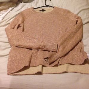 Jcrew metallic crew neck sweater