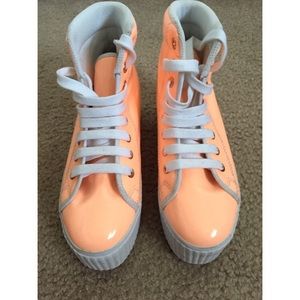 Jeffrey campbell peach pink hiya sneakers