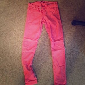 Pink stretch jeans