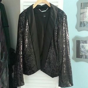 White House Black Market sequin tuxedo jacket