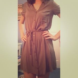 Button down dress - taupe