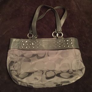 Silver authentic coach bag