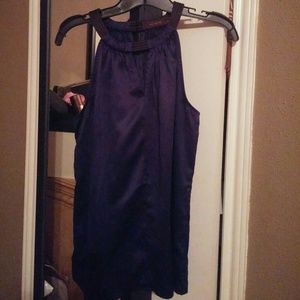 Blue sleeveless blouse