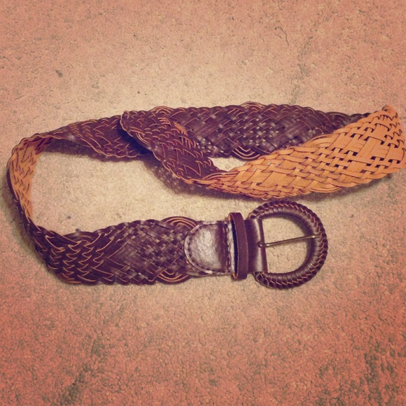 Brown braided belt