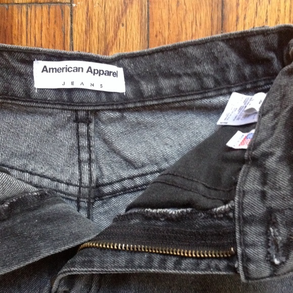 American Apparel High Waisted Jean Shorts - Picture 2 of 3