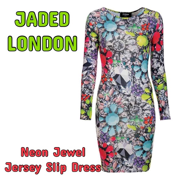 🆕JADED LONDON - NEON JEWEL JERSEY DRESS
