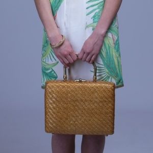 Vintage woven structured handbag