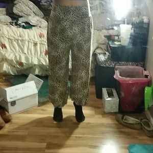 Cheetah print parachute pants Cheetah print parachute pants