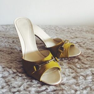 Gucci Olive Green Slip On Mules