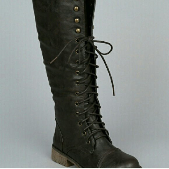 Black leather boots