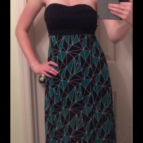 Strapless maxi party dress