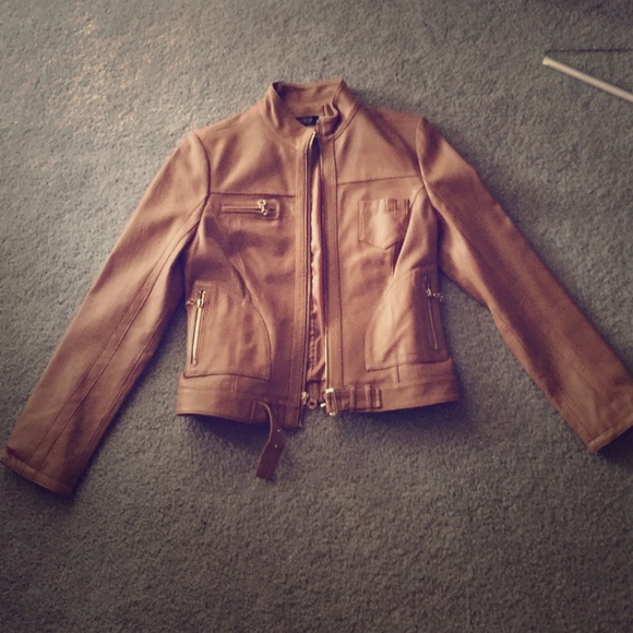 White House Black Market Perforated Leather Jacket