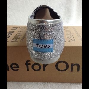 NEW in box...Silver Glitter Toms