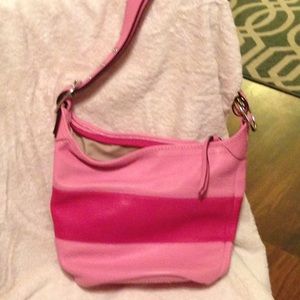 Authentic Coach light pink/dark pink handbag