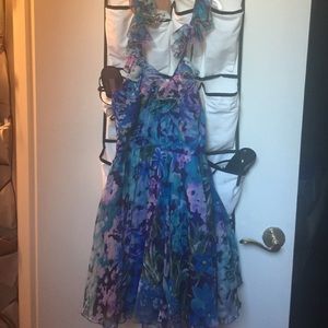 Blue floral summer dress