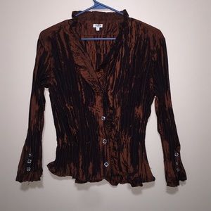 Large brown and black shimmering blouse