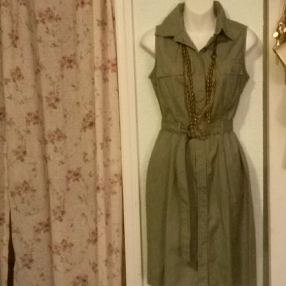 SOLD,,,,,Green khaki dress