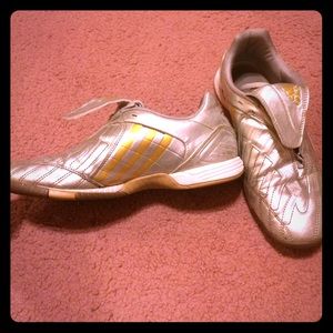 MAKE OFFER Adidas Silver & Gold Sneakers