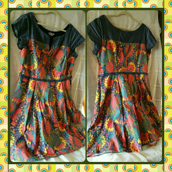 Pretty Flower Power Chambray eShakti dress