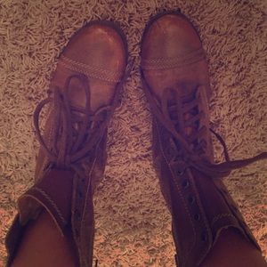 Steve Madden distressed combat boots