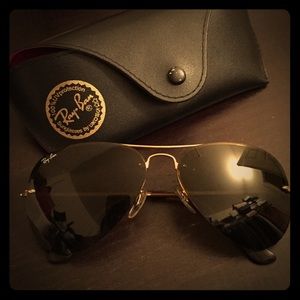 Authentic Rayban Aviators Gold Rimless