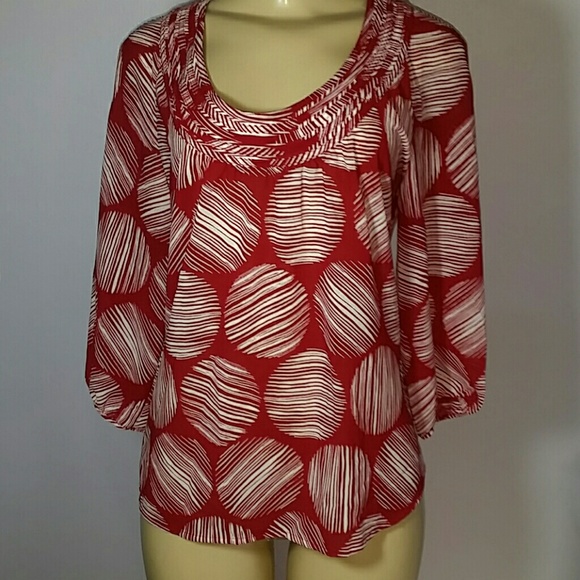 ❌SOLD ❌Banana Republic- Red and White Blouse