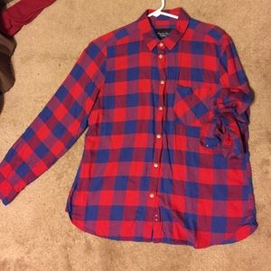 Boy fit AE Plaid button down