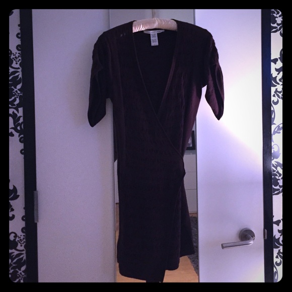 Diane Von Furstenberg brown sweater wrap dress!