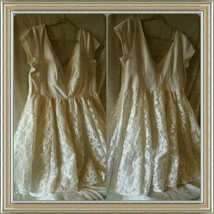 Adorable Off white cotton stretch EShakti dress