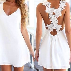 Lace cross cross dress/top