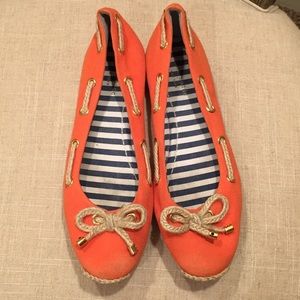 Kate Spade Orange Espadrille Canvas Flats - 9