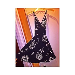 Black & Beige skater dress