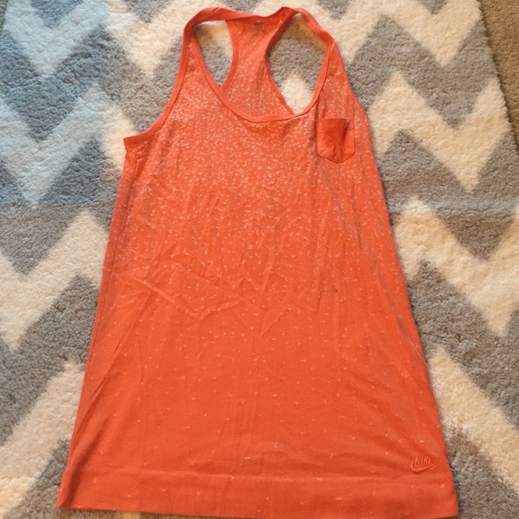 Orange and white speckled Nike tank top - Picture 1 of 2