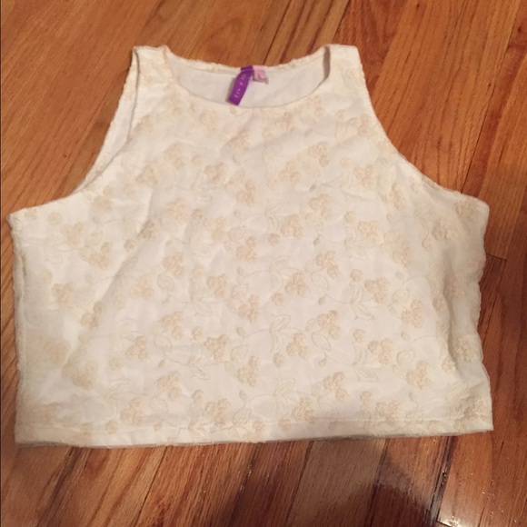 White LF crop top