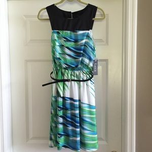 Blue and Green Patterned Dress