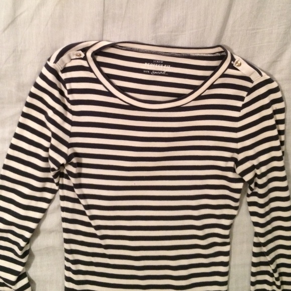 j.crew navy & ivory stripe tee