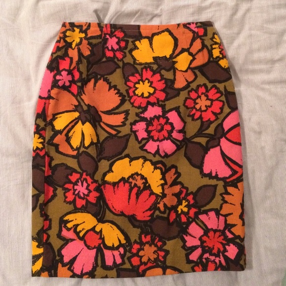 vintage floral pencil skirt