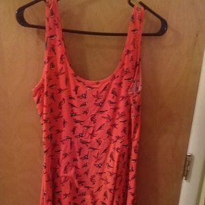 Coral Bird Print Rue 21 Dress