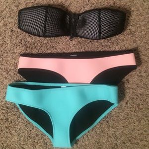 Triangle inspired bathing suit top and bottoms