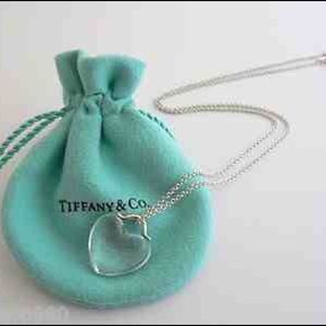 RARE Tiffany and co crystal heart necklace