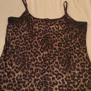 Faux leather black & gold leopard camisol tank top