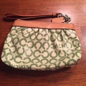 Green coach wristlet