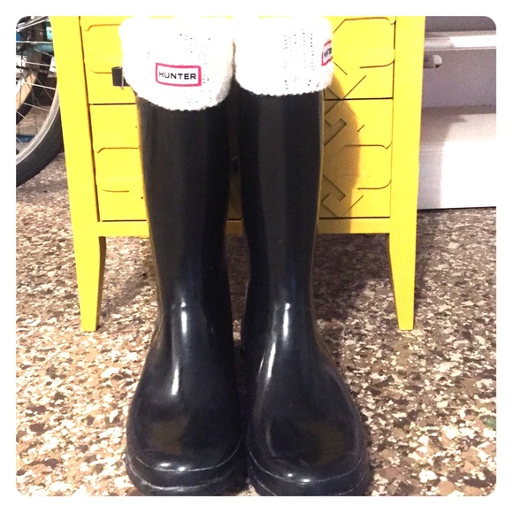Hunter rain boots, black