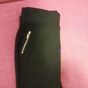 Black high waisted leggings with zip detail