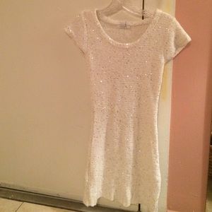 White sequenced dress