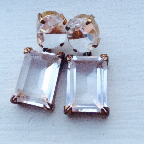 J crew clear glass earings
